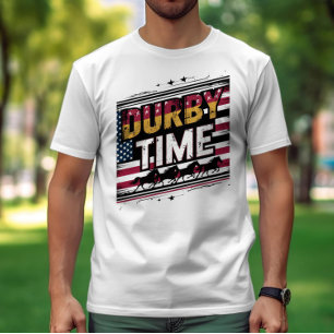 Derby Time: American Flag Backdrop T-Shirt