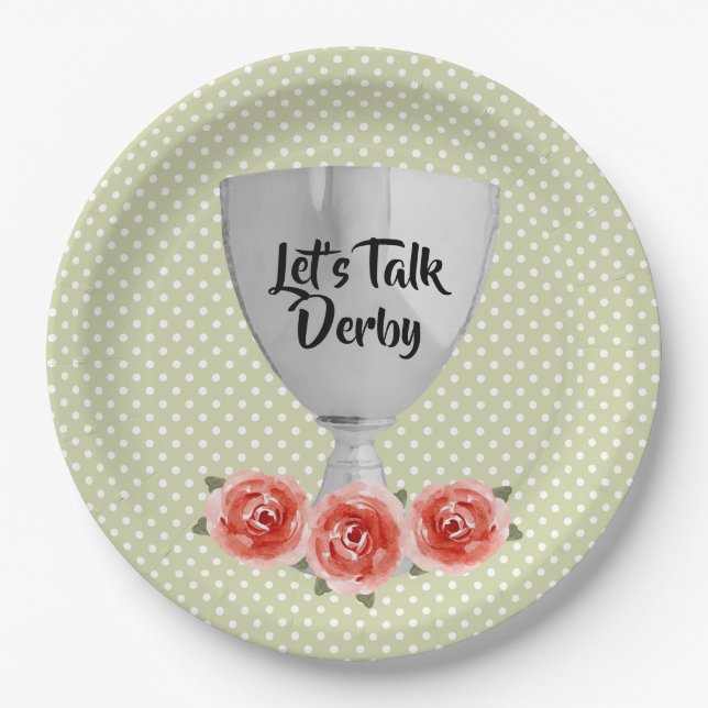Derby Trophy Party Paper Plates (Front)
