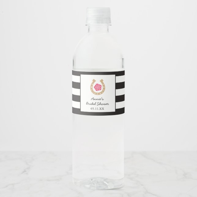 Derby Water Bottle Label for Bridal Shower (Front)