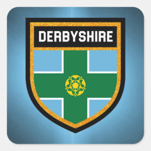 Derbyshire Flag Square Sticker