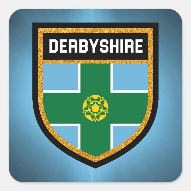 Derbyshire Flag Square Sticker (Front)