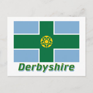 Derbyshire Flag with Name Postcard