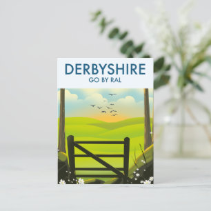 Derbyshire Landscape travel poster Postcard