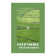 Derbyshire Peak District 1920s retro-style poster