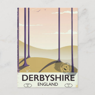 Derbyshire vintage rail poster. postcard