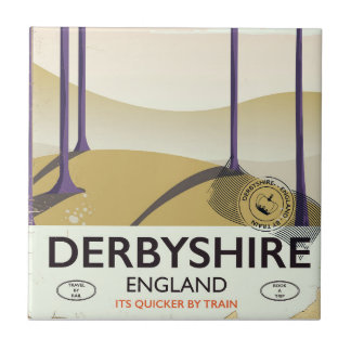 Derbyshire vintage rail poster. tile