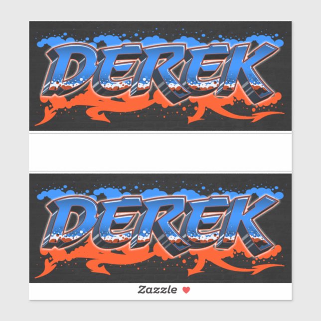 Derek First Name Graffiti Sticker (Sheet)