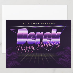 Derek Name First name lila retro card Birthday