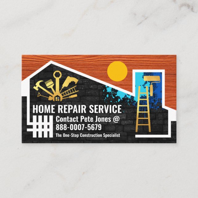 Derelict Home Handyman Repairs Business Card (Front)