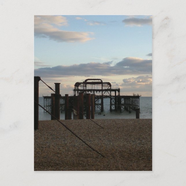 Derelict West Pier Brighton England Postcard (Front)