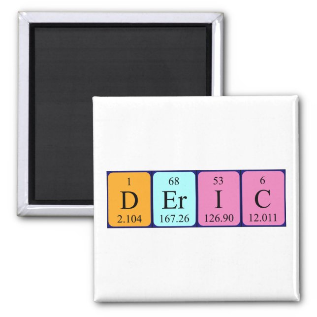 Deric periodic table name magnet (Front)