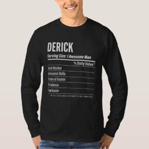Derick Nutritional Facts Serving Size Calories T-Shirt