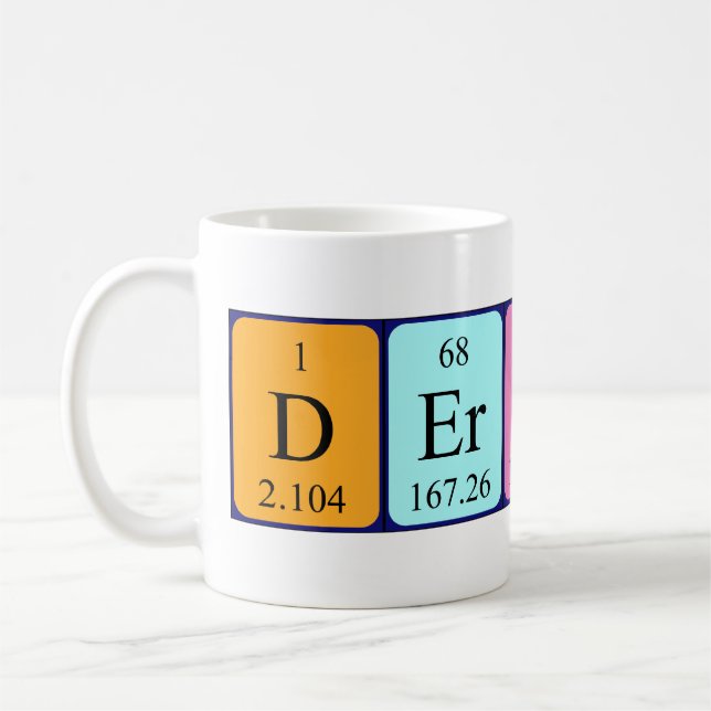 Derick periodic table name mug (Left)