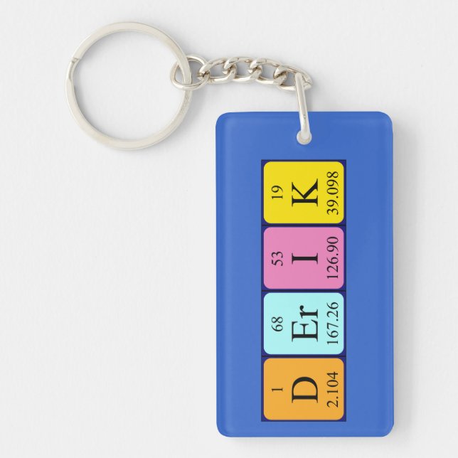 Derik periodic table name keyring (Front)