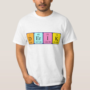 Derik periodic table name shirt