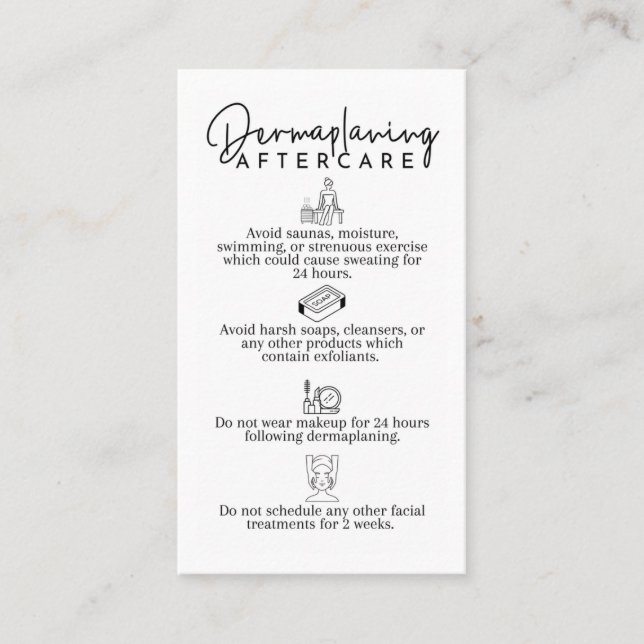 Dermaplaning Aftercare Cards (Front)