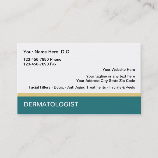 Dermatologist Business Cards (Front)