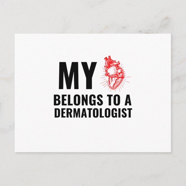 Dermatologist doctor funny heart postcard (Front)