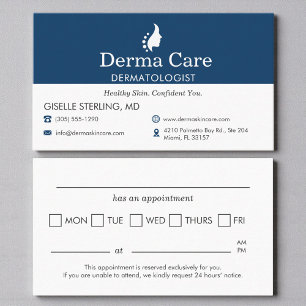 Dermatologist Doctor Office Appointment Reminder Card