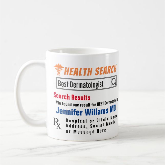 Dermatologist Funny Search Gift Mug (Left)