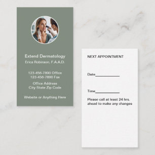 Dermatologist Medical Appointment Cards Vertical