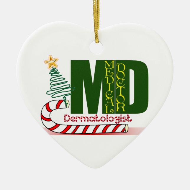 Dermatologist MERRY CHRISTMAS Ceramic Tree Decoration (Front)