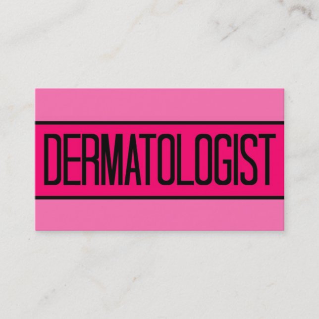 Dermatologist Pink Business Card (Front)