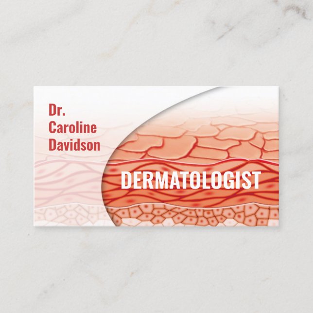 Dermatologist - Skin Layer Business Card (Front)