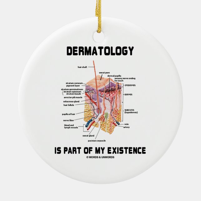 Dermatology Is Part Of My Existence Ceramic Tree Decoration (Back)