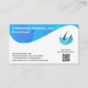 Dermatology Logo   QR Code Custom Business Card