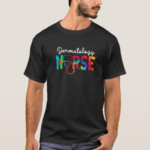 Dermatology Nurse Squad Watercol Love Stethoscope T-Shirt