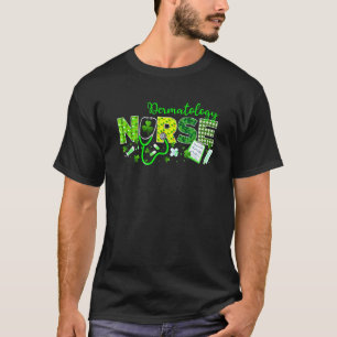Dermatology Nurse St Patricks Day Love Stethoscop T-Shirt