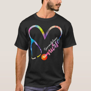 Dermatology Nurse Watercol Love Heart Stethoscope T-Shirt