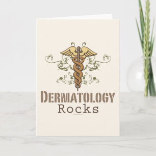 Dermatology Rocks Caduceus Greeting Card