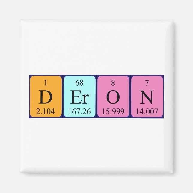 Deron periodic table name magnet (Front)