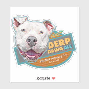 Derp Dog Beer Label Sticker
