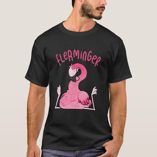 Derpy Flamingo Flerminger Animal Cute Pet T-Shirt (Front)