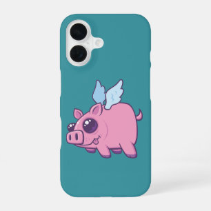 Derpy Kawaii Flying Piggy Cutie iPhone 16 Case