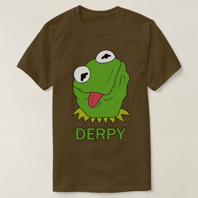 Derpy Kermit The Frog T-Shirt (Design Front)