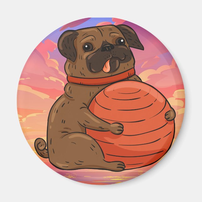 Derpy Pug Magnet (Front)