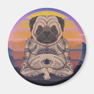 Derpy Yoga Pug Magnet