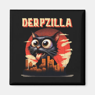 Derpzilla Funny Derpy Giant Cat Kitten City Magnet