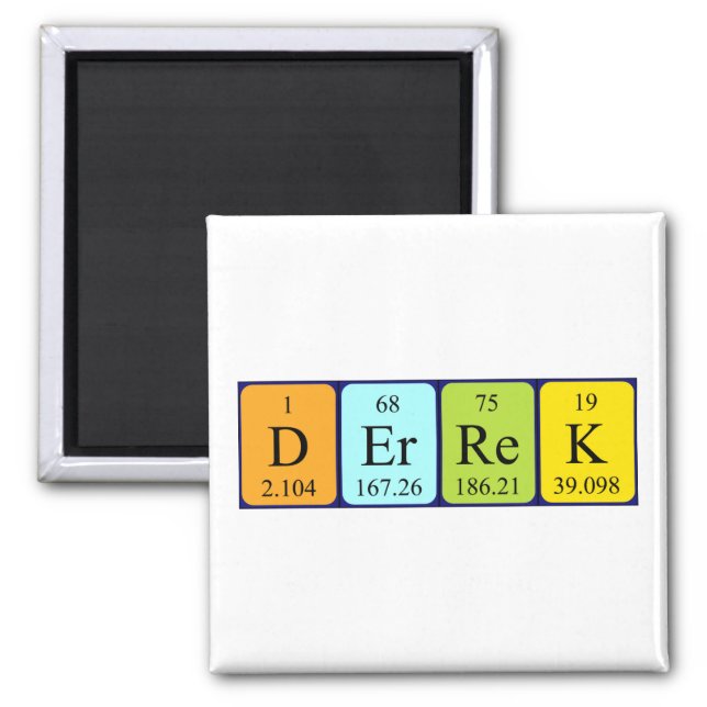 Derrek periodic table name magnet (Front)