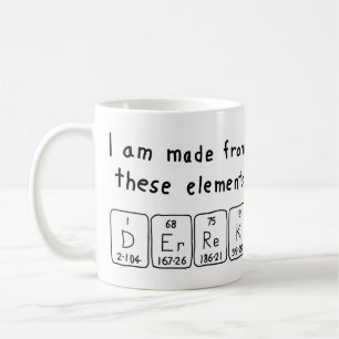 Derrek periodic table name mug
