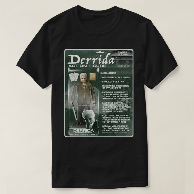 Derrida Action Figure T-Shirt (Design Front)