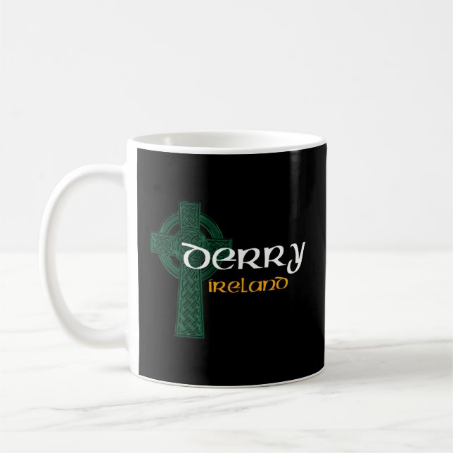 Derry Ireland County Celtic Gaelic Football And Hu Coffee Mug (Left)