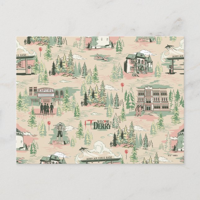 Derry Locations Pattern Postcard (Front)