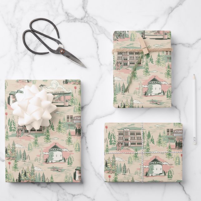 Derry Locations Pattern Wrapping Paper Sheet (Front)