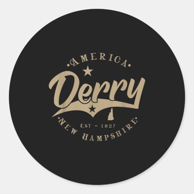 Derry _ New Hampshire  Classic Round Sticker (Front)