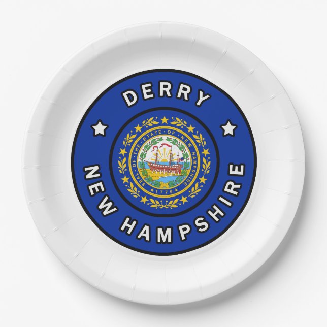 Derry New Hampshire Paper Plate (Front)